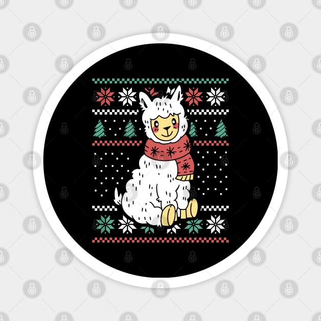 Festive Llama Holiday Cheer Magnet by Life2LiveDesign